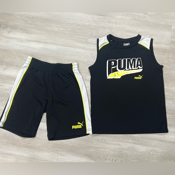 Puma Other - Puma Boys 2-Piece Athletic Set | Black Tank & Shorts Outfit Size 6